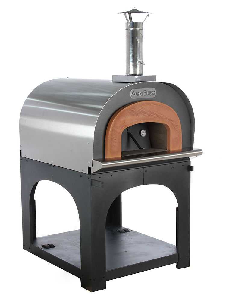 AgriEuro Cibus Inox 800 - Edelstahl Holzbackofen für draußen - mit Backraum Ø 80 - Backfähigkeit: 5 Pizzen – Bild 4