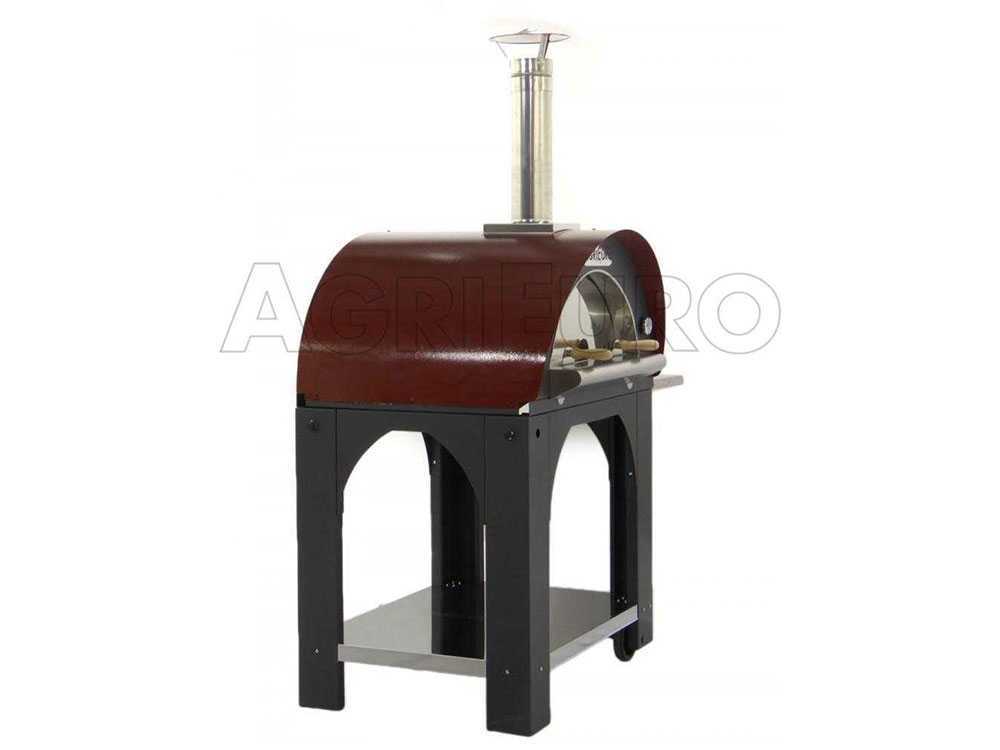 AgriEuro Cibus Red - Holzbackofen für draußen - 4 Pizzen – Bild 3