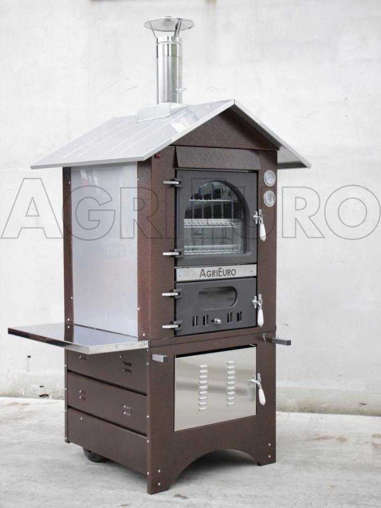 AgriEuro Medius 60 Deluxe EXT - Holzbackofen - aus Edelstahl - kupferfarben