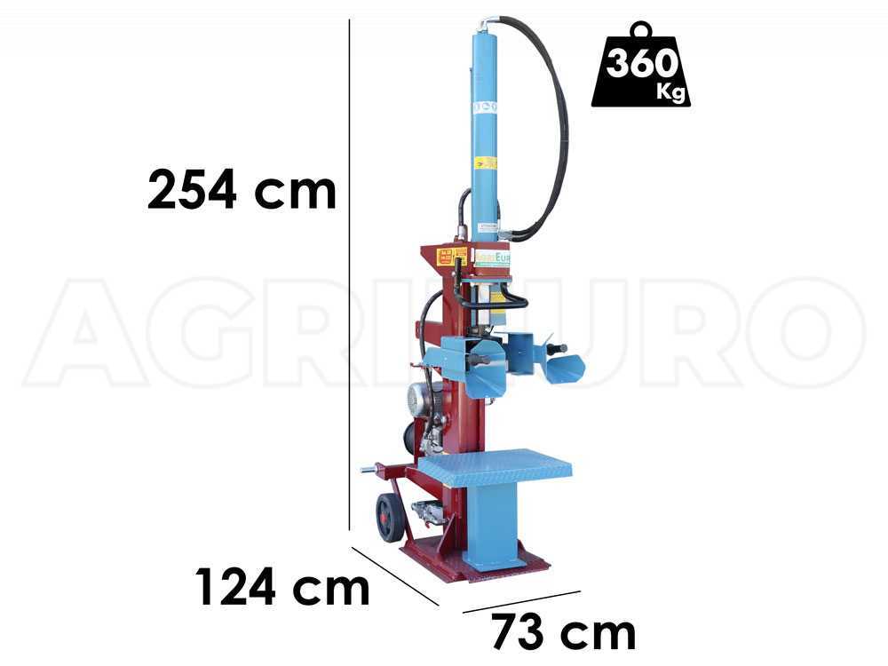 AgriEuro SIE LUX - Stehender Holzspalter für Traktor - 20 Tonnen - Hub 1000 mm