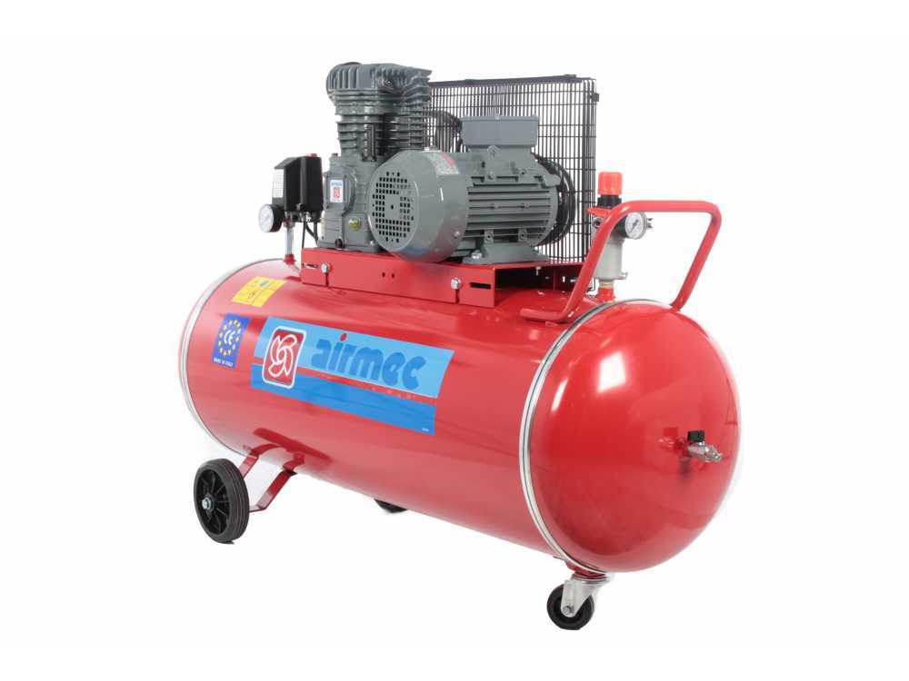 Airmec CR 204 K18+C TP - Kompressor mit Riemenantrieb - 400V Elektromotor - Tank 200 lt