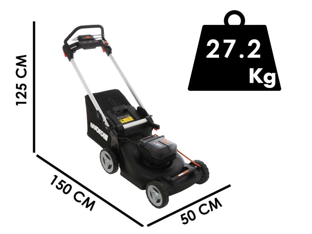 Akku Rasenmäher WORX NITRO WG748E - 2x20V/4Ah - Schnittbreite 46 cm