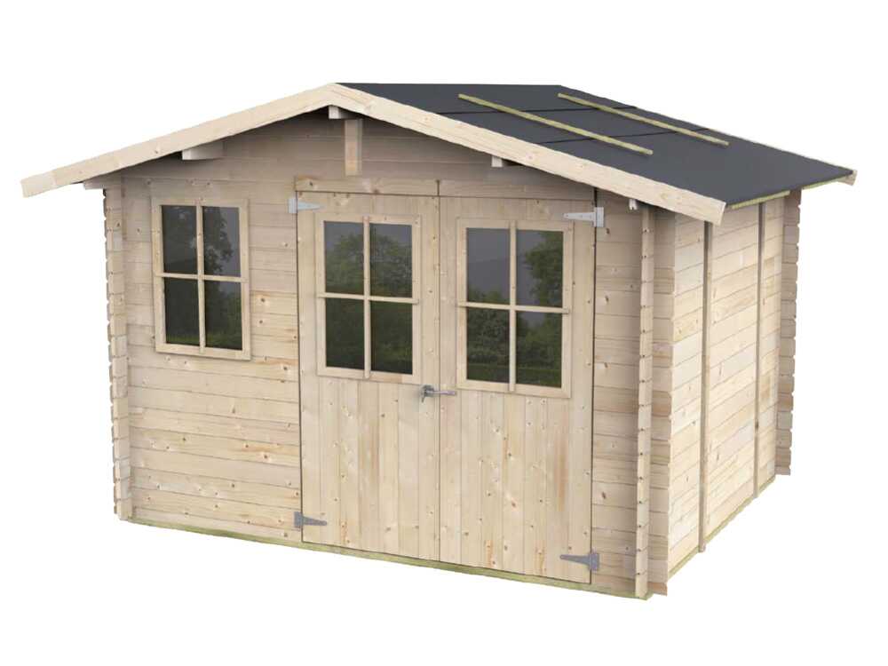 Alce Cortona Express 296x249 – Gerätehaus aus Holz – Mit Fenstern und Doppelflügeltür – 296x249x220 cm – Bild 3