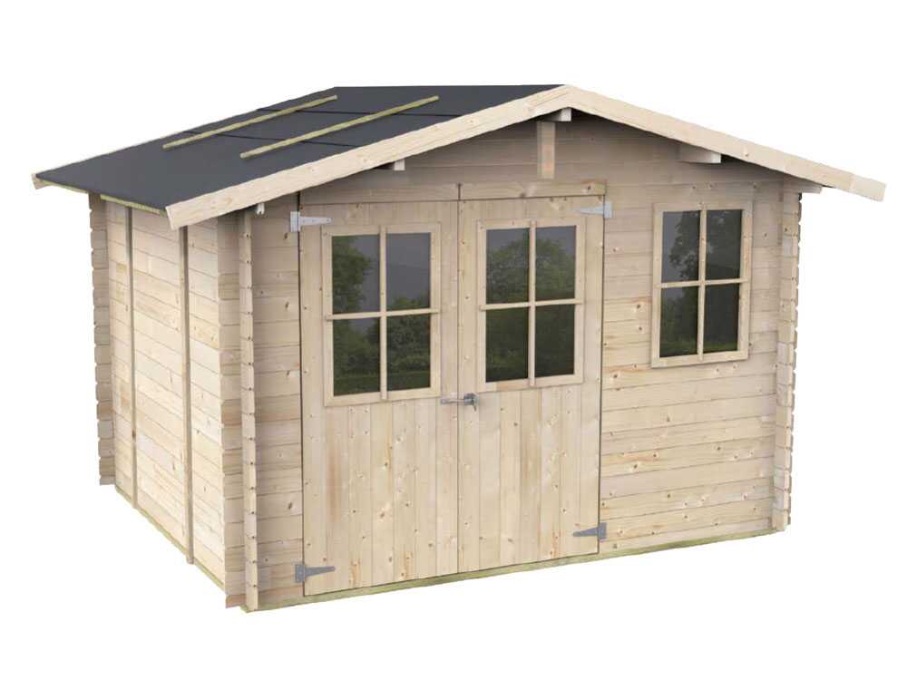 Alce Cortona Express 296x249 – Gerätehaus aus Holz – Mit Fenstern und Doppelflügeltür – 296x249x220 cm – Bild 4