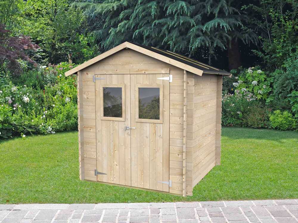 Alce Hobby 198x198 – Gerätehaus aus Holz – mit Fenstern und Doppeltür – 198x198x215 cm – Bild 3