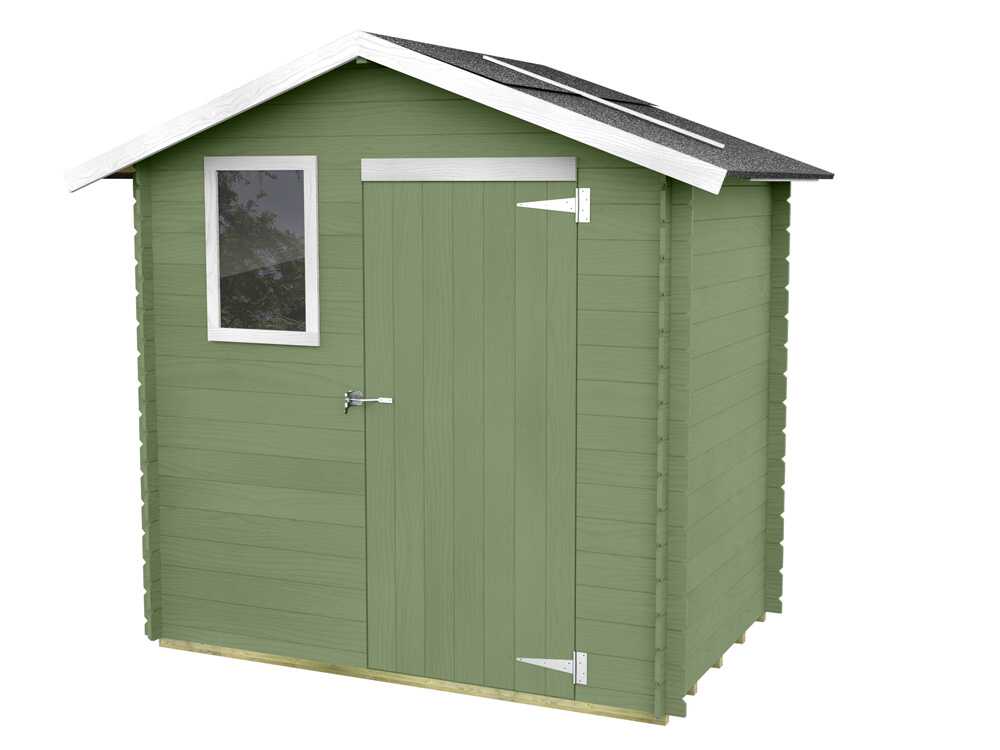 Alce Livia 198x130 grün – Gerätehaus aus Holz – mit Frontfenster – 198x130x205 cm – Bild 3