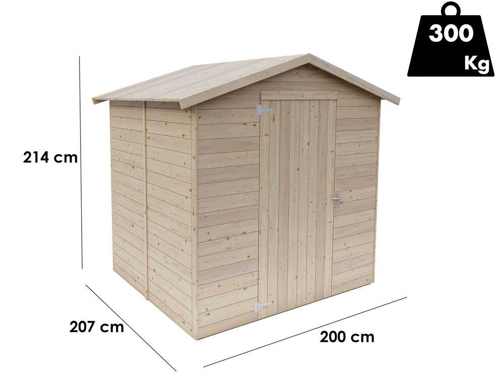 Alce Stefy 200x207 – Gerätehaus aus Holz – 200x207x214 cm – Bild 3
