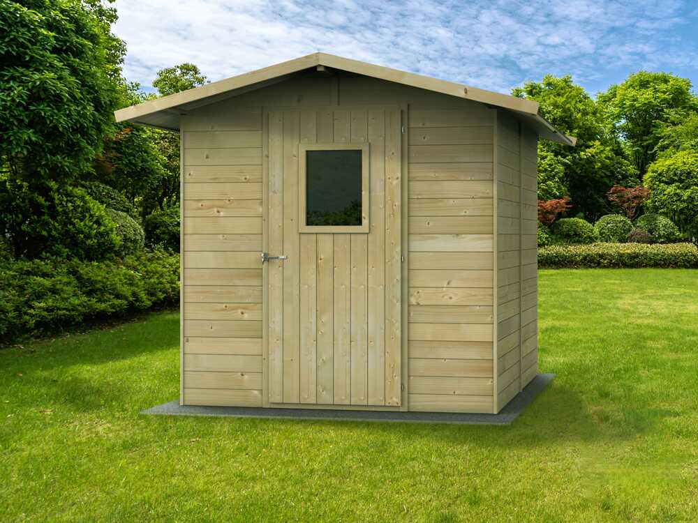 Alce Vaniglia 200x207 -  Gerätehaus aus Holz - Mit Frontfenster - 200x207x214 cm