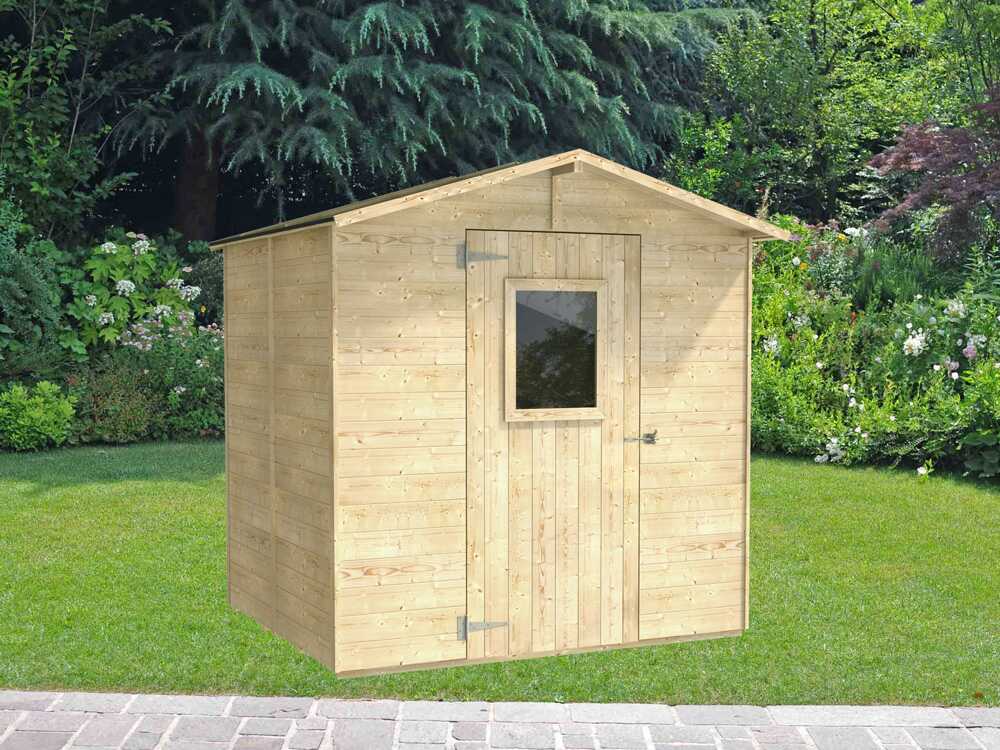 Alce Vaniglia 200x207 - Gerätehaus aus Holz - Mit Frontfenster - 200x207x214 cm – Bild 3