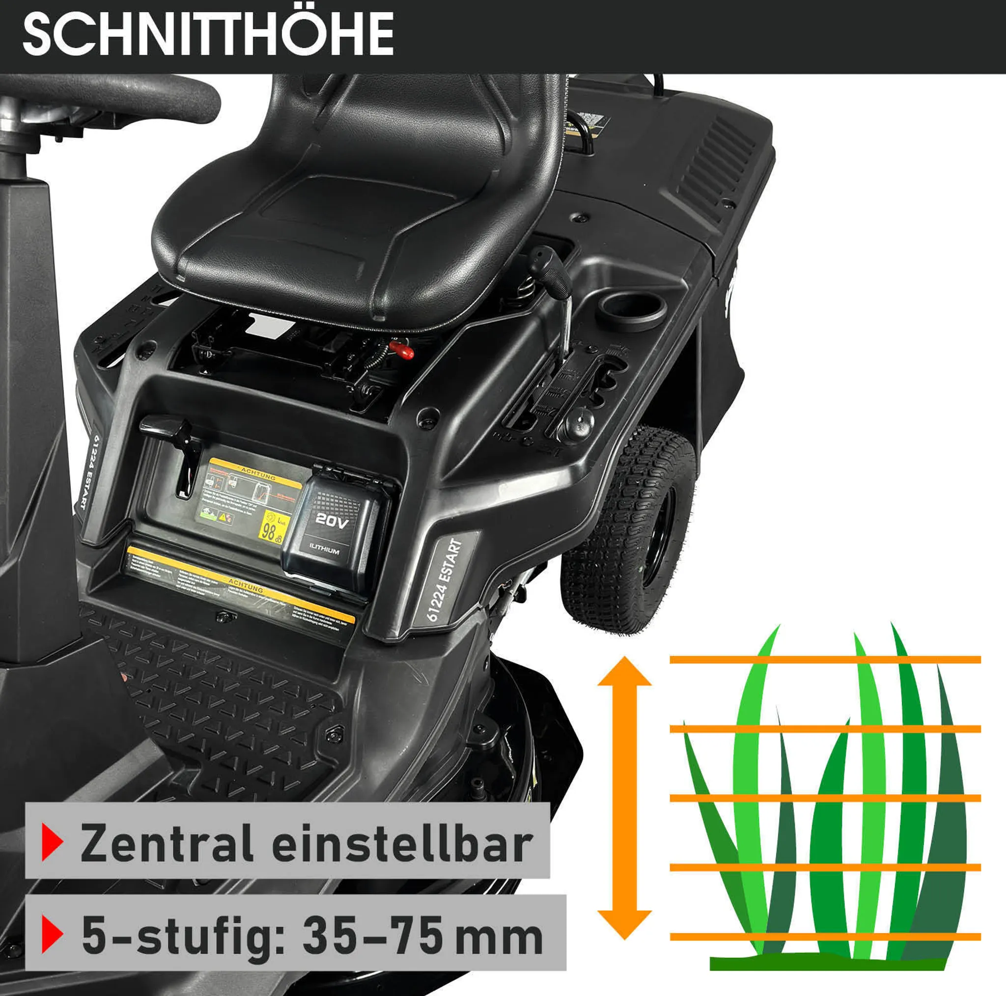 BRAST Benzin Aufsitzmäher 61224 ESTART – Bild 10