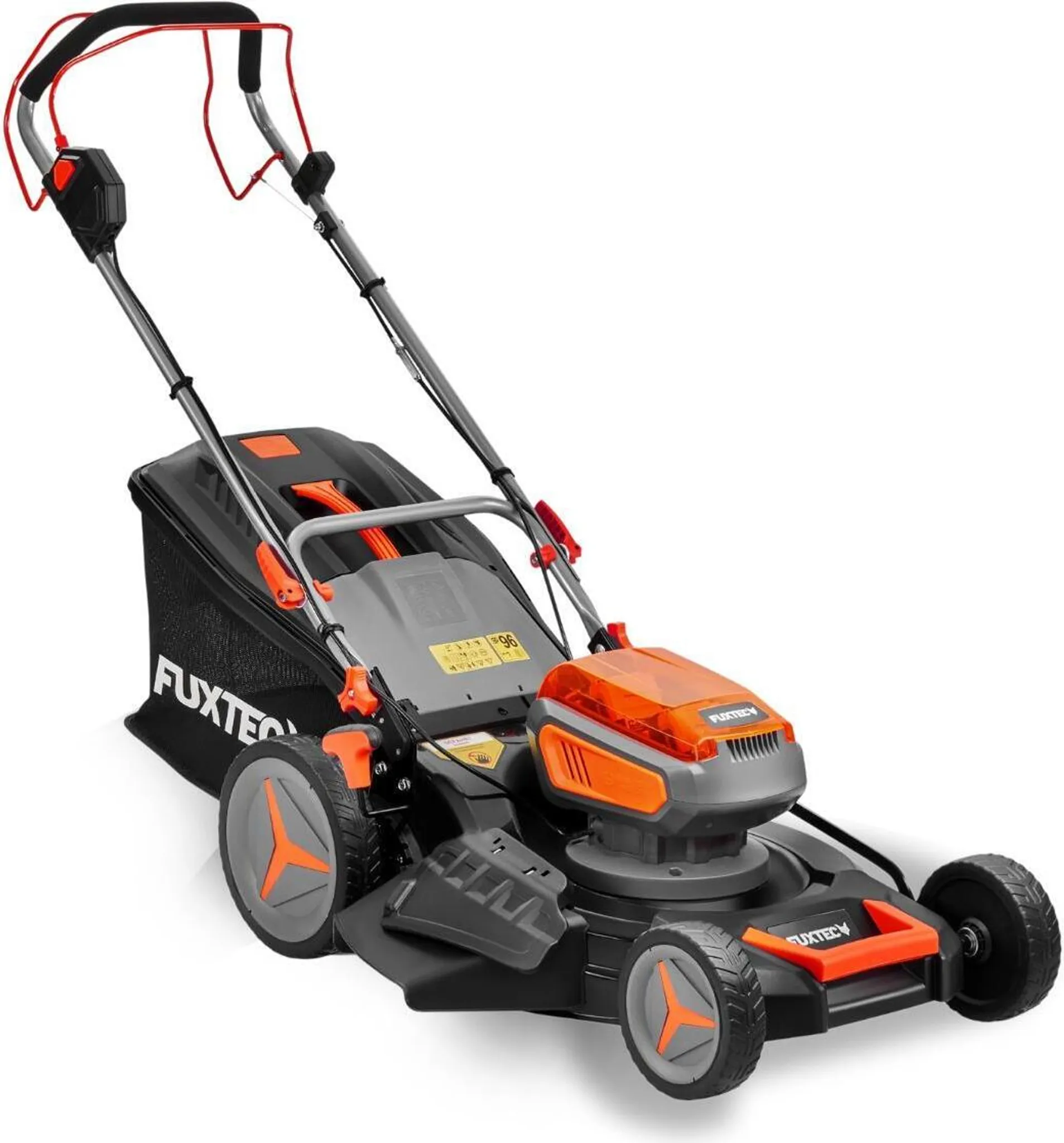 FUXTEC  40V Akku Rasenmäher FX-E2RM46SET - 46cm Schnittbreite | 30,6Kg | 2x20V |E-Start |50L Fangkorb |  2,5-7,5cm Schnitthöhe | 120min Ladezeit