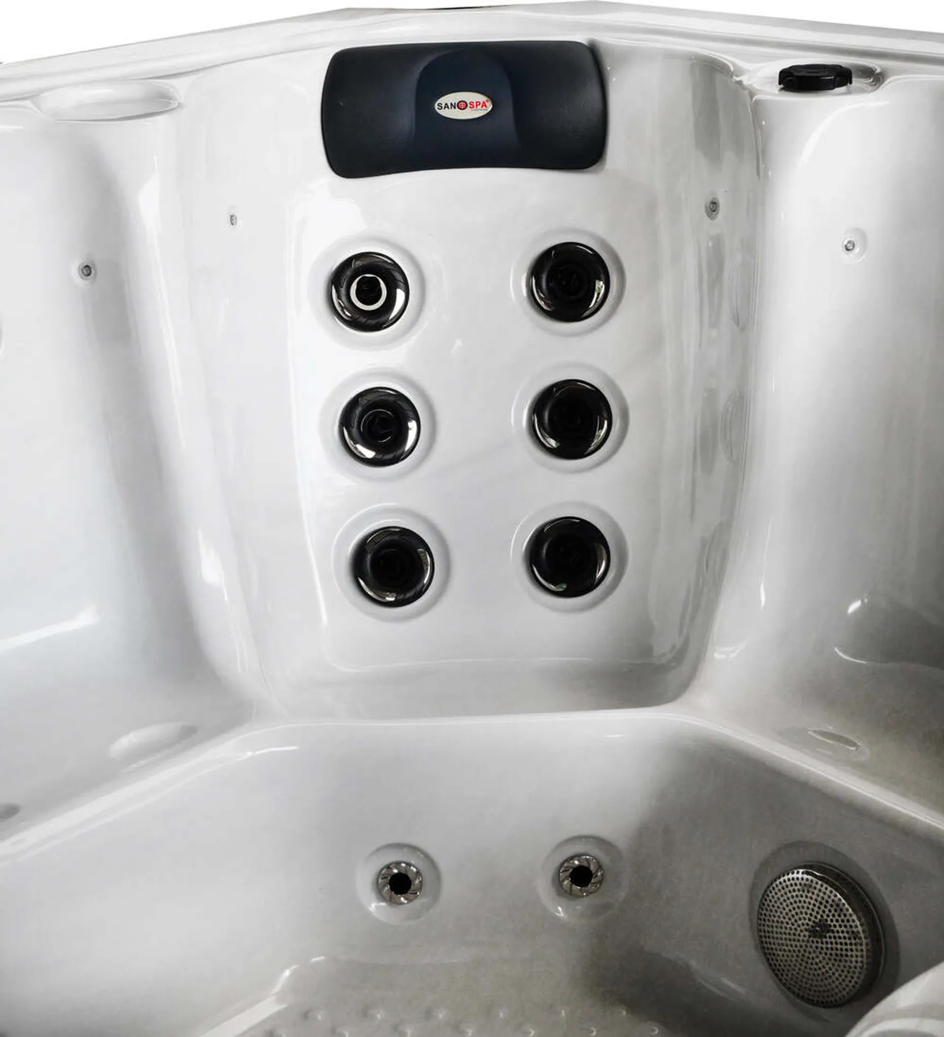 Outdoorwhirlpool Oasis Maxi Weiß inkl. Treppe und Abdeckung - 210 x 210 x 92cm – Bild 9