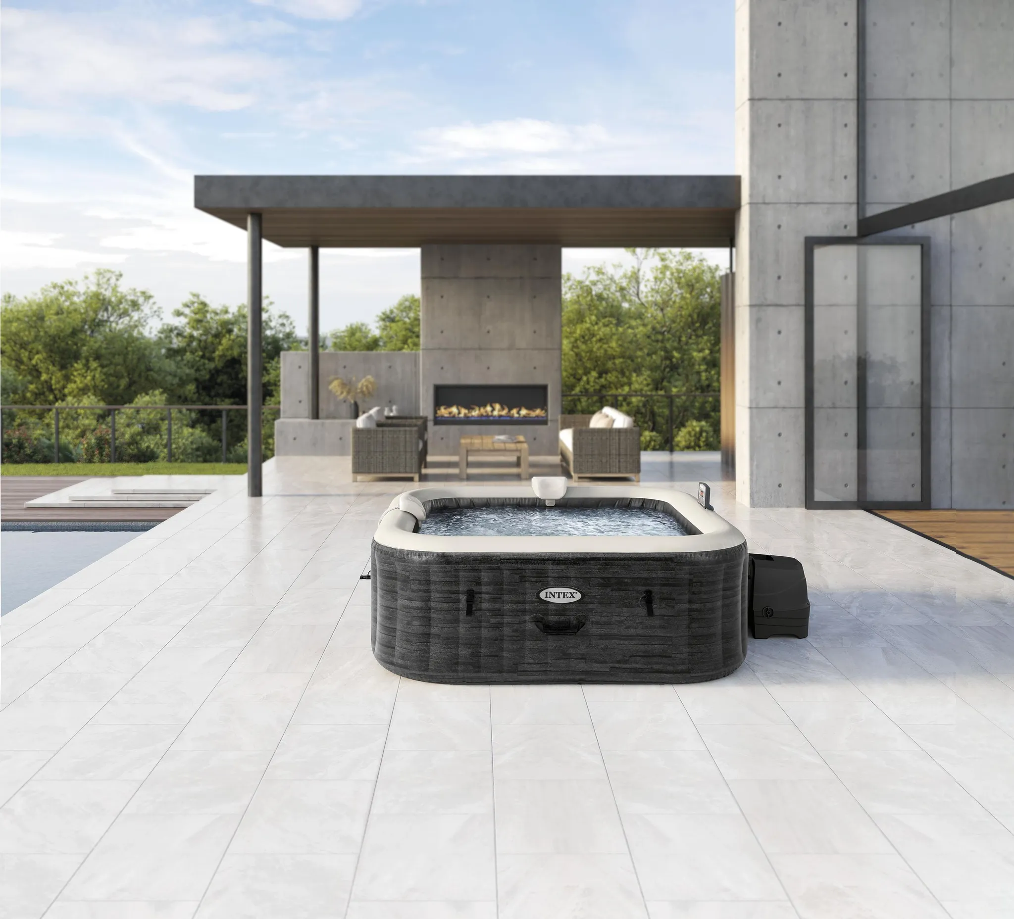 Intex Pure Spa Greystone Deluxe - Bubble Spa für 4 Personen – Bild 7