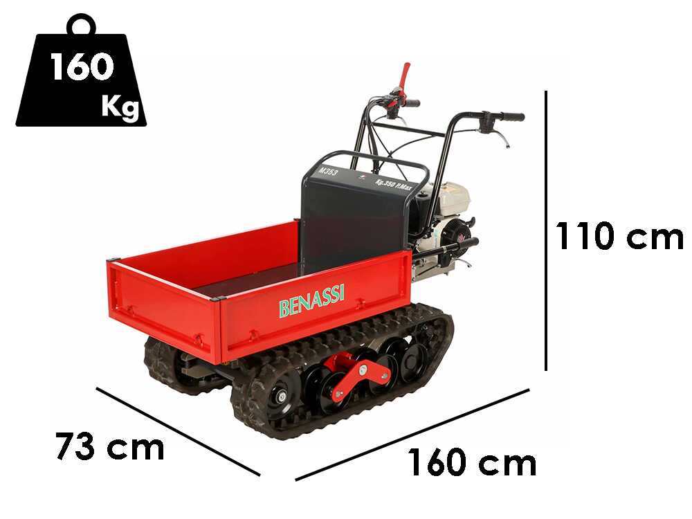 Benassi M353H – Ausziehbarer Raupentransporter – Tragkraft 350 kg
