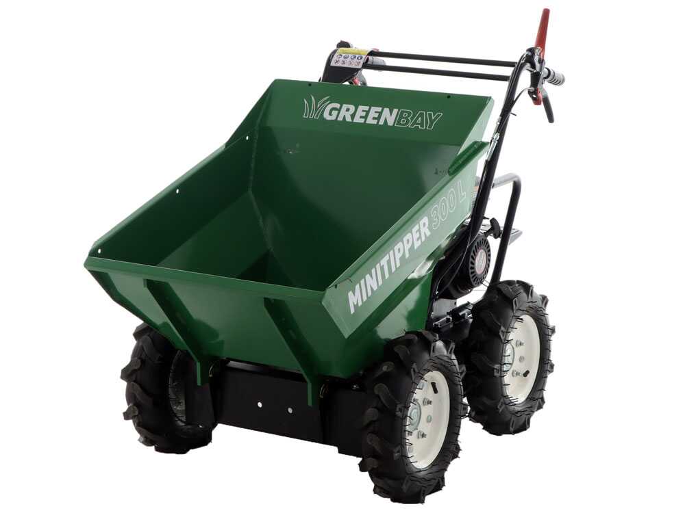 Benzin-Motorschubkarre 4x4 GreenBay MiniTipper 300 L - Loncin G200F Motor – Bild 3