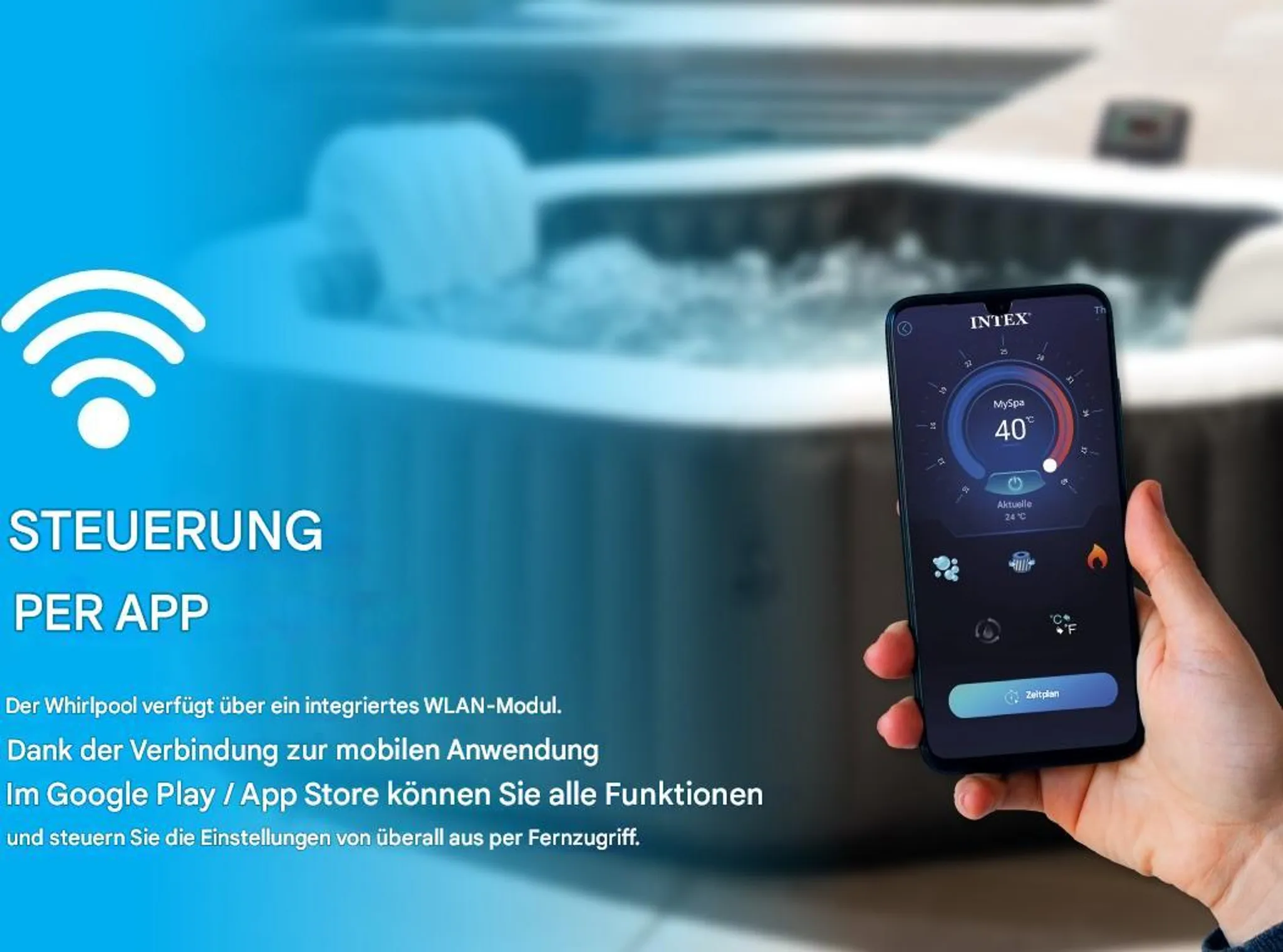 Intex Pure Spa Greystone Deluxe - Bubble Spa für 4 Personen – Bild 4