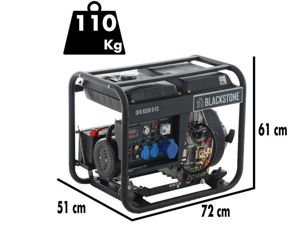 BlackStone OFB 8500 D-ES - Diesel-Stromerzeuger mit AVR-Regelung 6.3 kW - Dauerleistung 6 kW - 230V + ATS