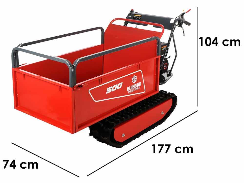 Blue Bird Carrier 500 -  Ausziehbare Raupenschubkarre - Tragfähigkeit 500 Kg
