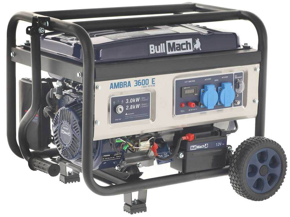 BullMach AMBRA 3600 E - Benzin-Stromerzeuger auf Rädern 3 kW - Dauerleistung 2.8 kW - 230V – Bild 3