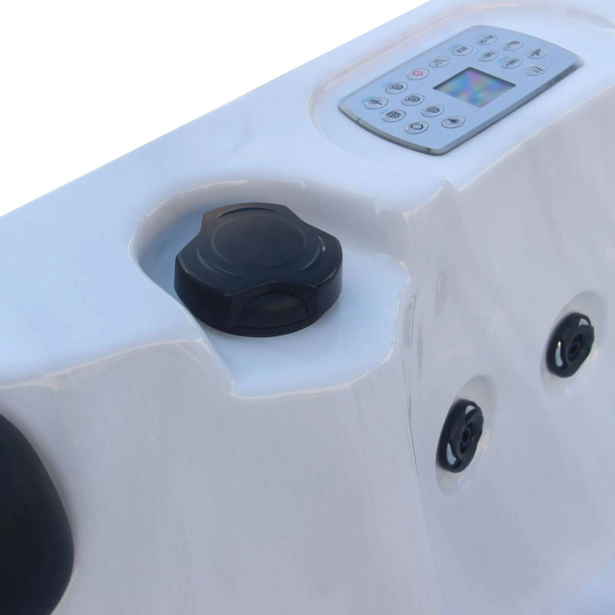 Outdoor Whirlpool Palma Weiß inkl. Abdeckung und Stiege - 190 x 190 x 86cm – Bild 6