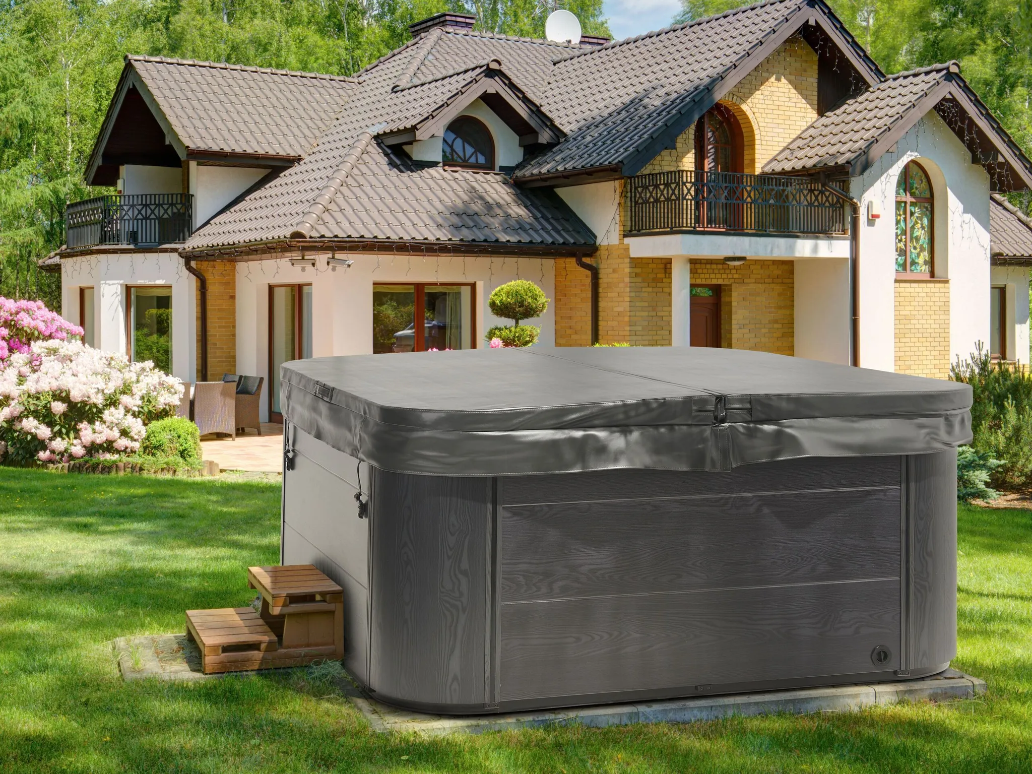 BELIANI Outdoor Spa Weiß 28 Jetstream Düsen aus Sanitäracryl Jacuzzi Freistehend Groß Quadratisch 210 x 210 cm Modernes Design – Bild 6