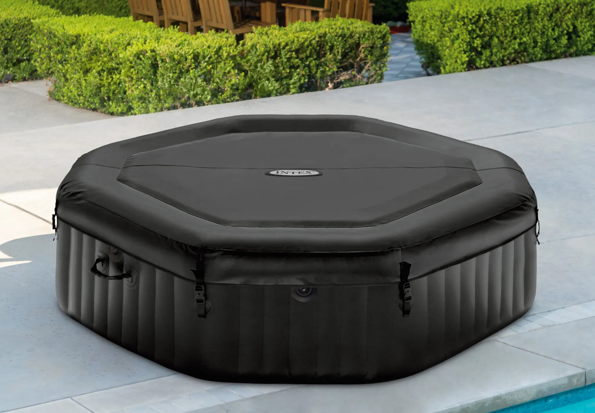 INTEX 28462 - Whirlpool - PureSPA Jet + Bubble Deluxe (octagon,onyx black, Ø218 außen/Ø168cm innen) – Bild 9