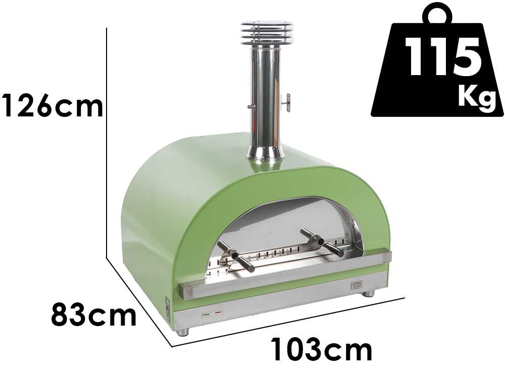 Clementi Gold – Holzbackofen für Pizza – Backfläche 80 x 60 - 4 Pizzen - Grün