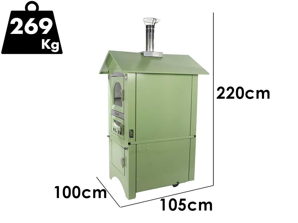 Clementi Smart - Holzbackofen für den Außenbereich - 80 x 45 cm - Grün