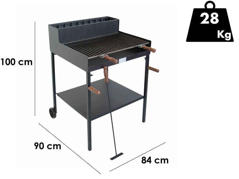 Cruccolini Fuocone Oliveto Maxi - Handgefertigter Grill aus Eisen für Holz und Kohle