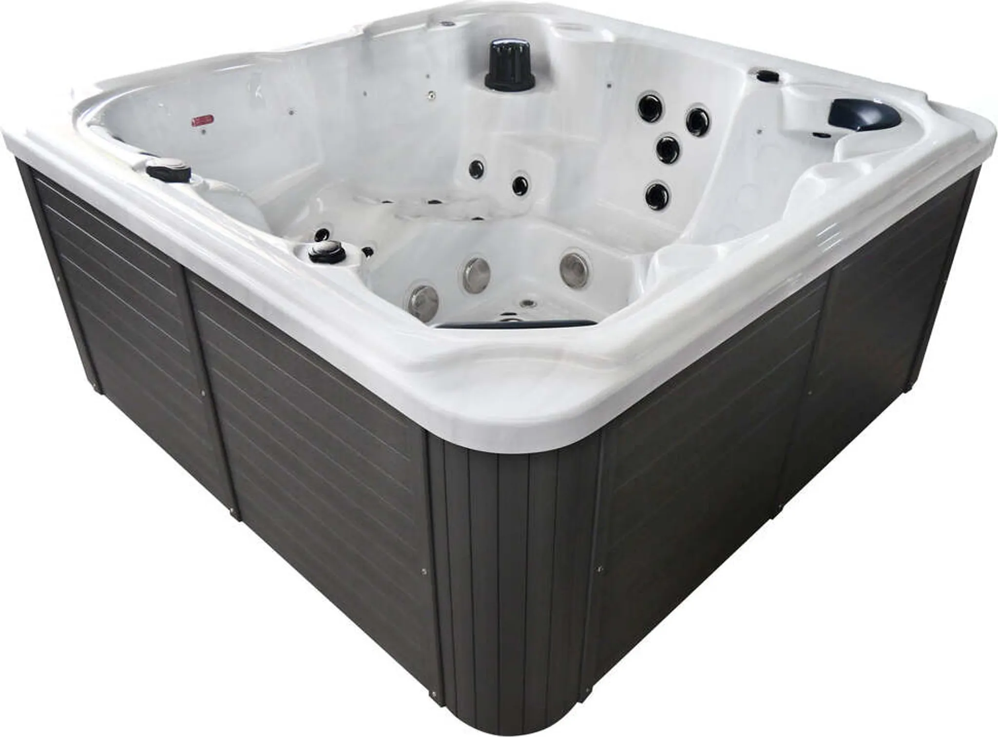 Outdoorwhirlpool Oasis Maxi Weiß inkl. Treppe und Abdeckung - 210 x 210 x 92cm