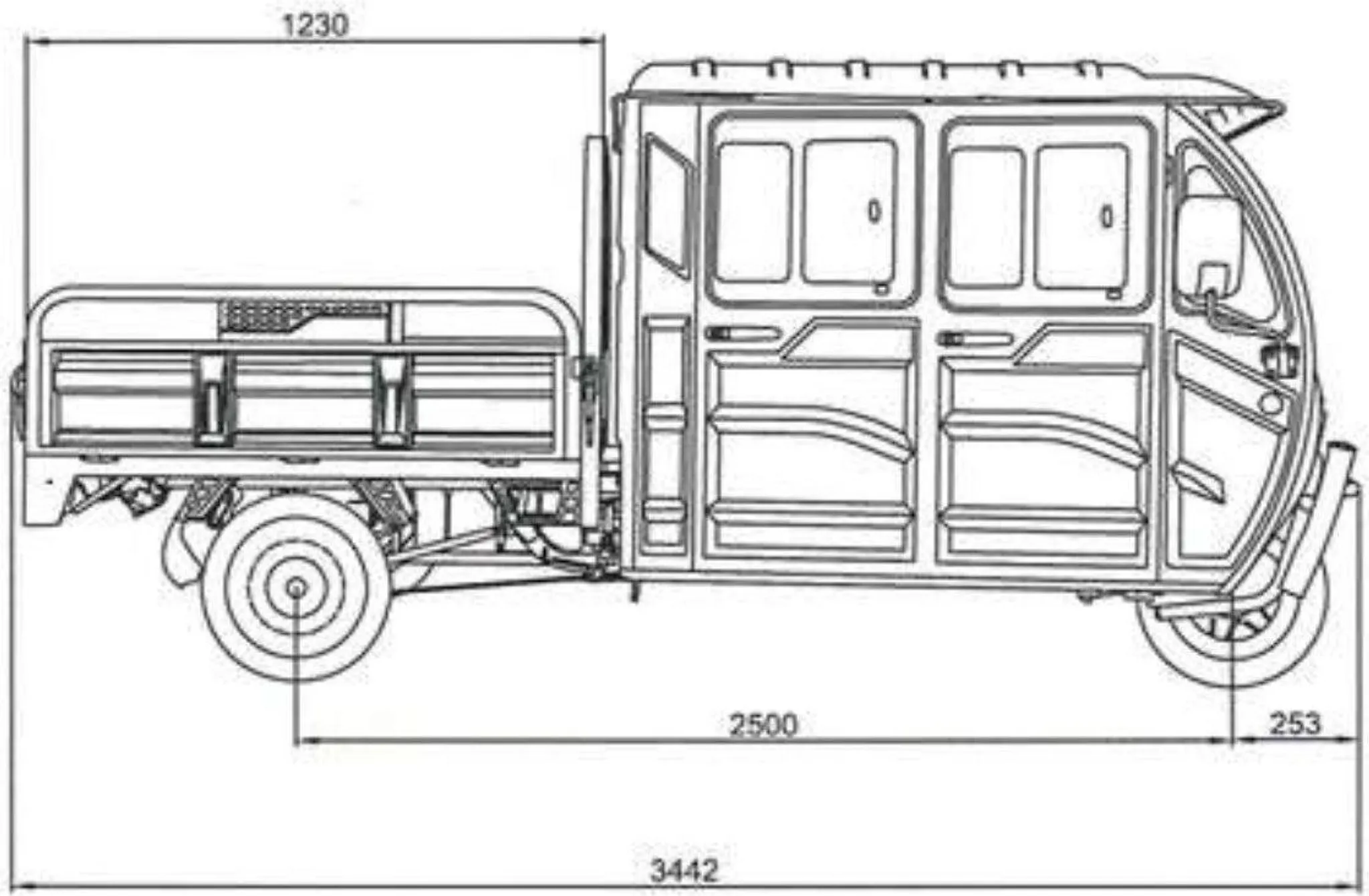 Elektro Lastendreirad Urban Hopper Cargo Volt Pro Twin mit Doppelkabine 2-Sitzer Elektro Tuk Tuk, Steuerung:Lenker, Geschwindigkeit:25 km/h, Farbe:Rot