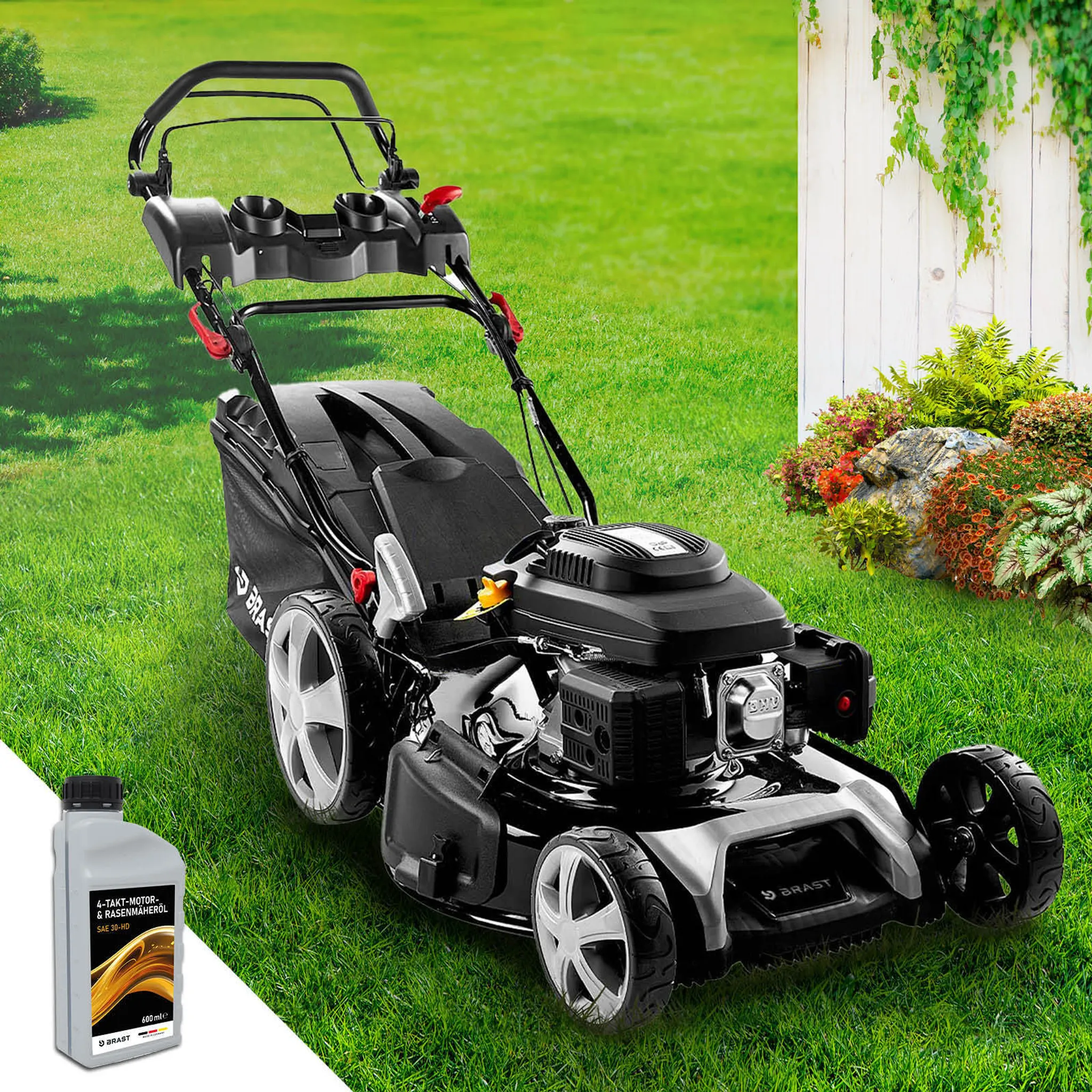 BRAST Benzin Rasenmäher 22224 inkl. Motoröl