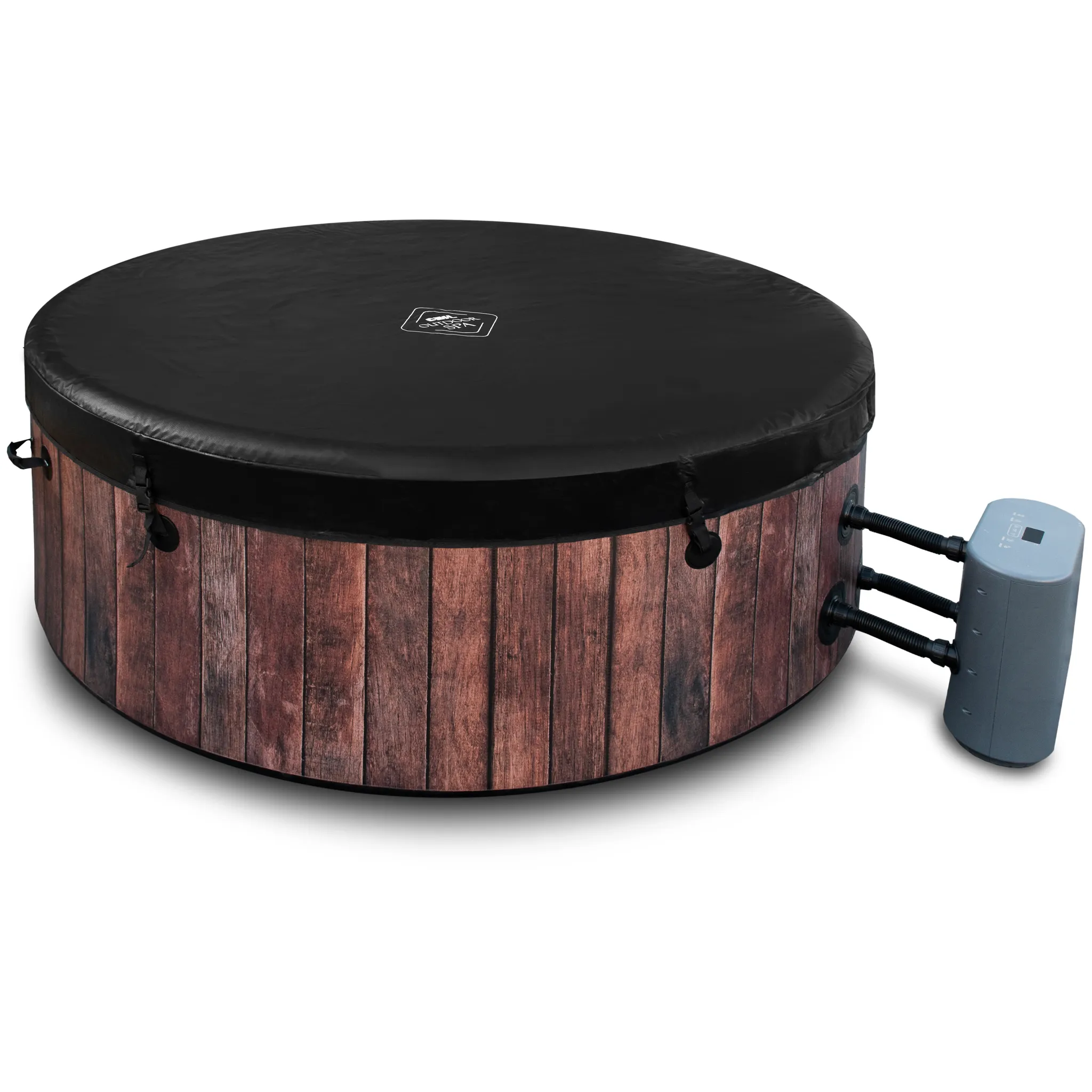 COIL Whirlpool SPA Aufblasbar, Schwimmbad mit Hydromassage, extra dünn, In- & Outdoor, 6 Personen, 175 cm, RUSTICAL – Bild 3