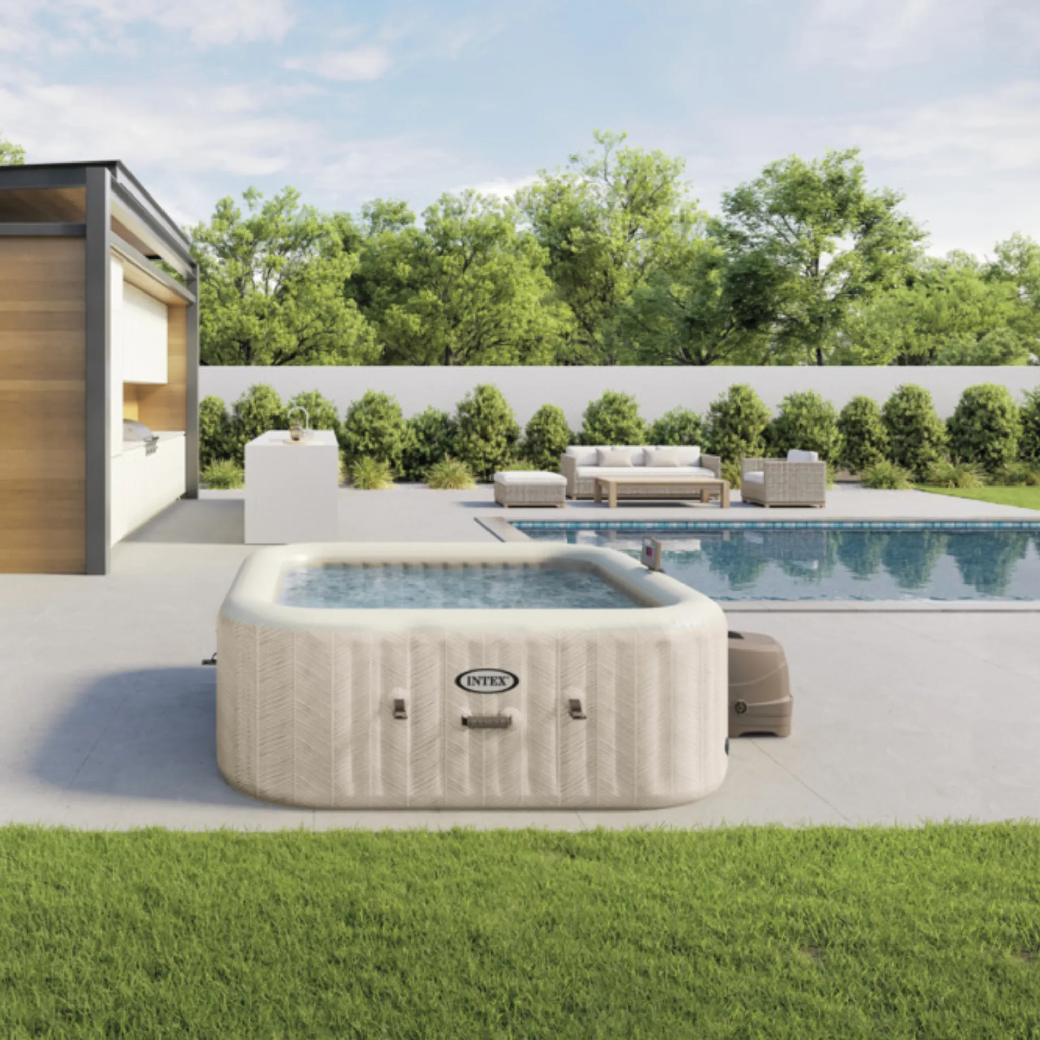 INTEX 28472NP - Whirlpool - Chevron Deluxe Square Bubble (196x196cm) für 6 Personen – Bild 8