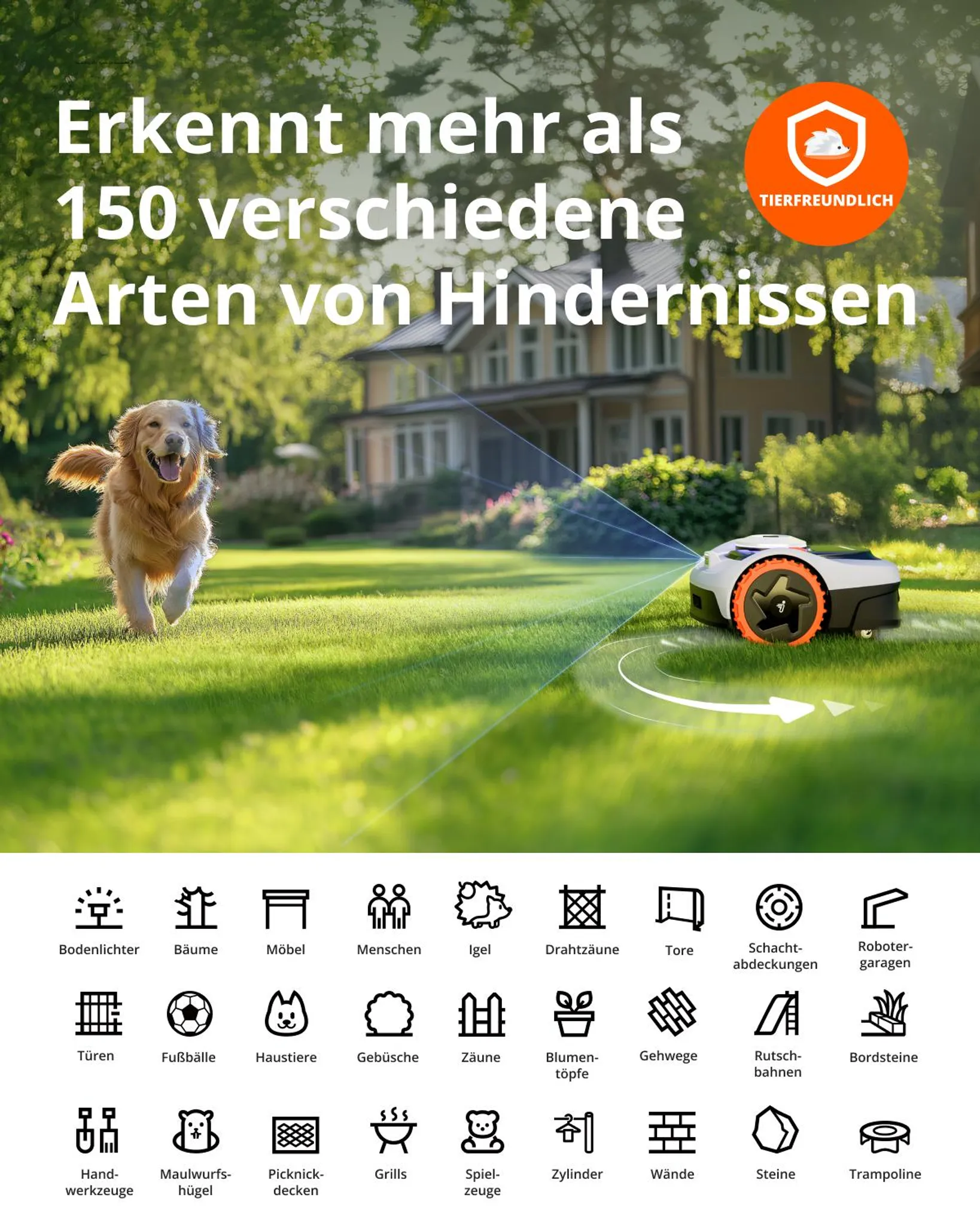 Navimow i105E+Garage S, Mähroboter ohne Begrenzungskabel, Empf. 500 m², Max. 600 m² – Bild 4