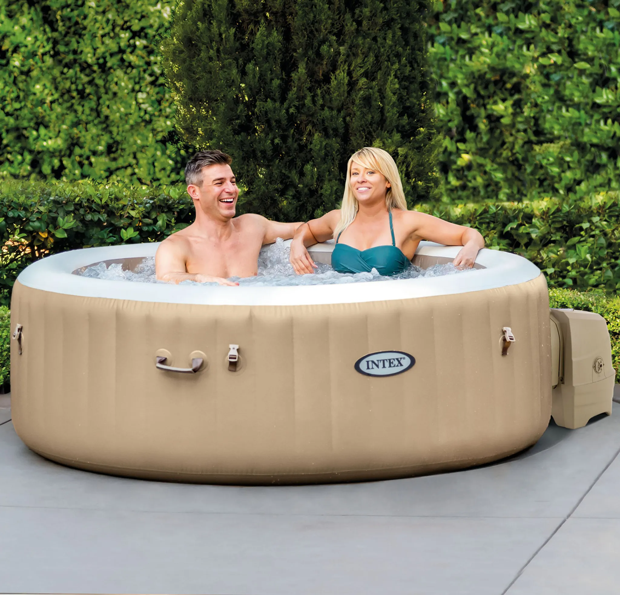 INTEX 28426 - Whirlpool - PureSPA »Bubble« (rund, sahara tan, Ø196 außen/Ø145cm innen) x 71cm hoch für 4 Personen – Bild 10