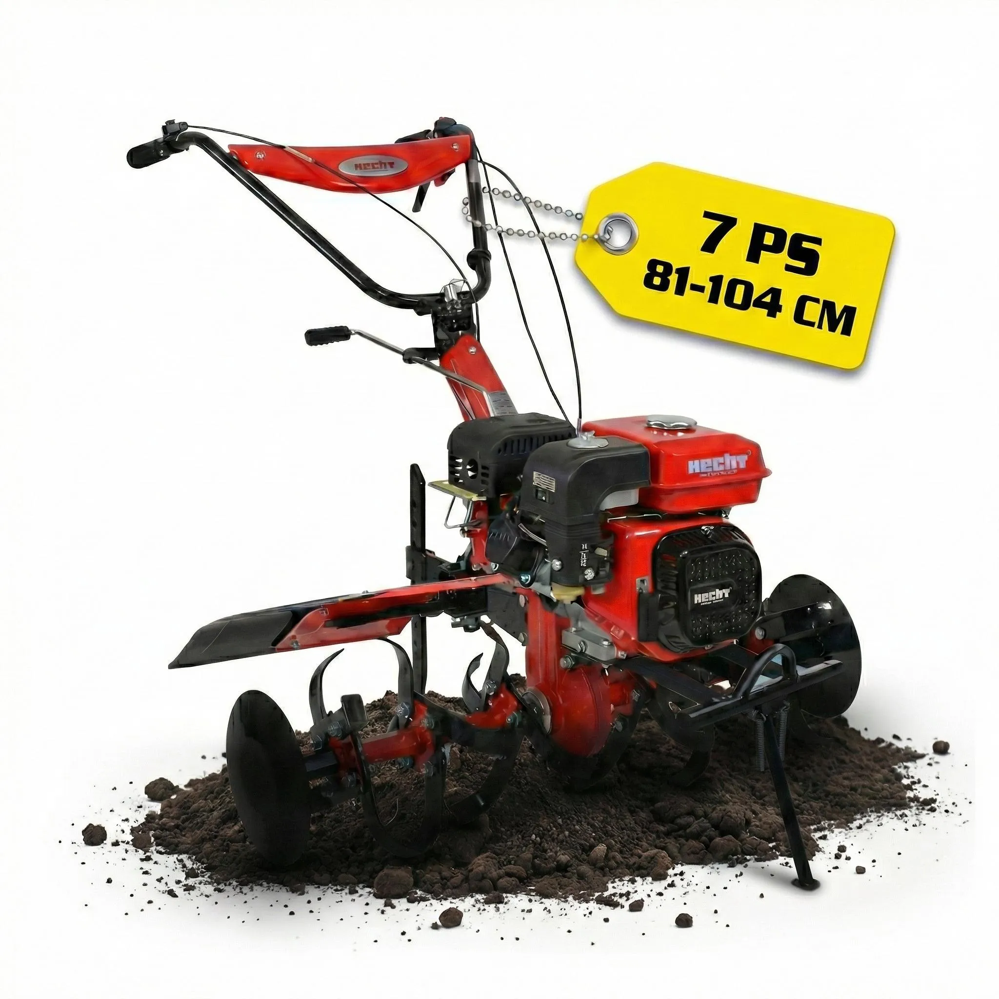 HECHT 7100 Gartenhacke Benzin | 81-104 cm Arbeitsbreite | 7 PS | 208 cm³ | 13,5 km/h | optionaler Anhänger – Bild 3