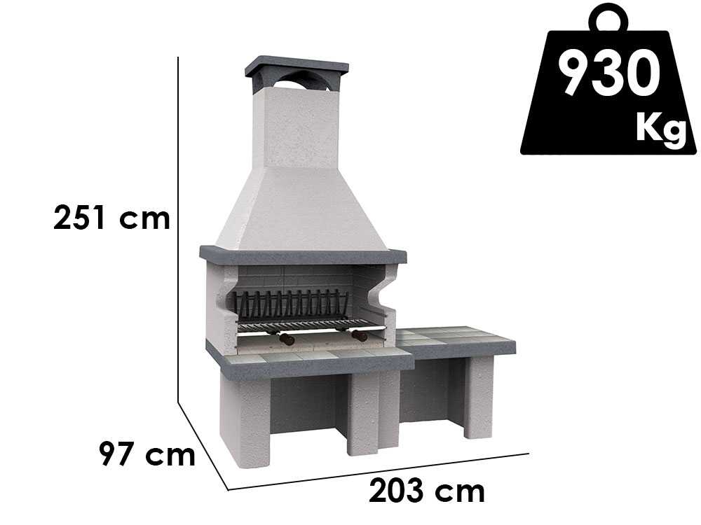 Edilmark Barbecue 200 - Grillkamin für Holz und Holzkohle