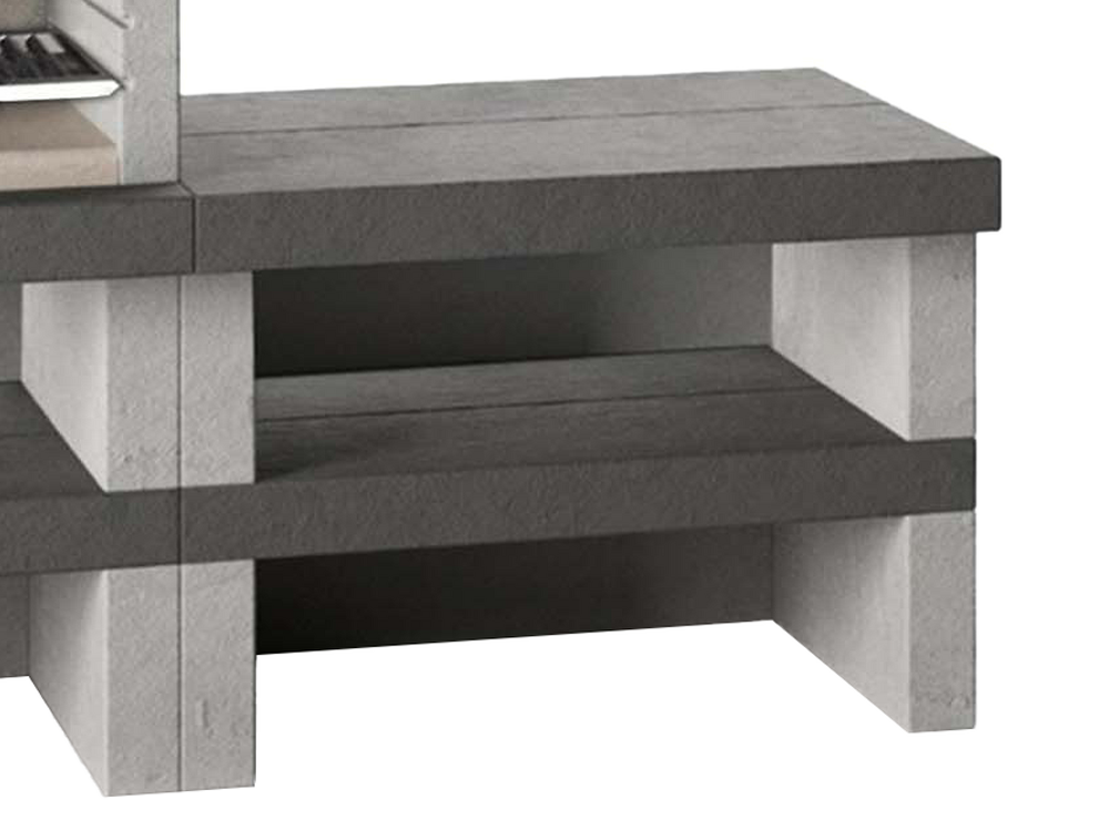 Edilmark KUBO.1 - Grillkamin Holz und Holzkohle - intere Feuerstelle, beidseitig nutzbare Bank/Ablagefläche – Bild 4