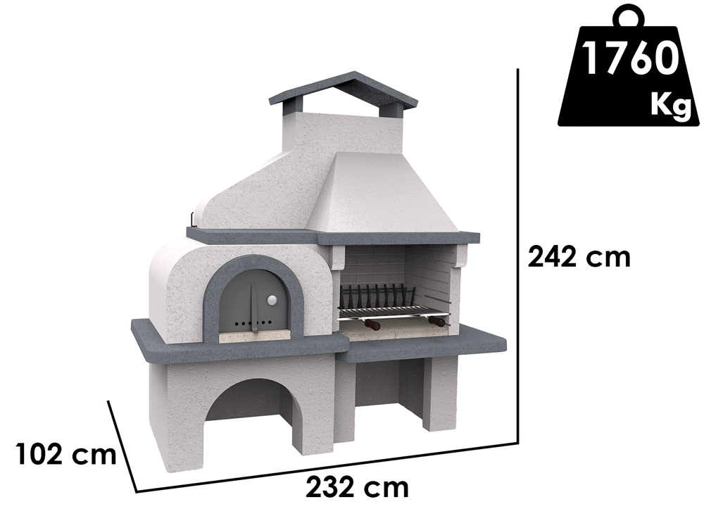 Edilmark Pizza-Party - Grillkamin, Holzbackofen für Holz und Holzkohle
