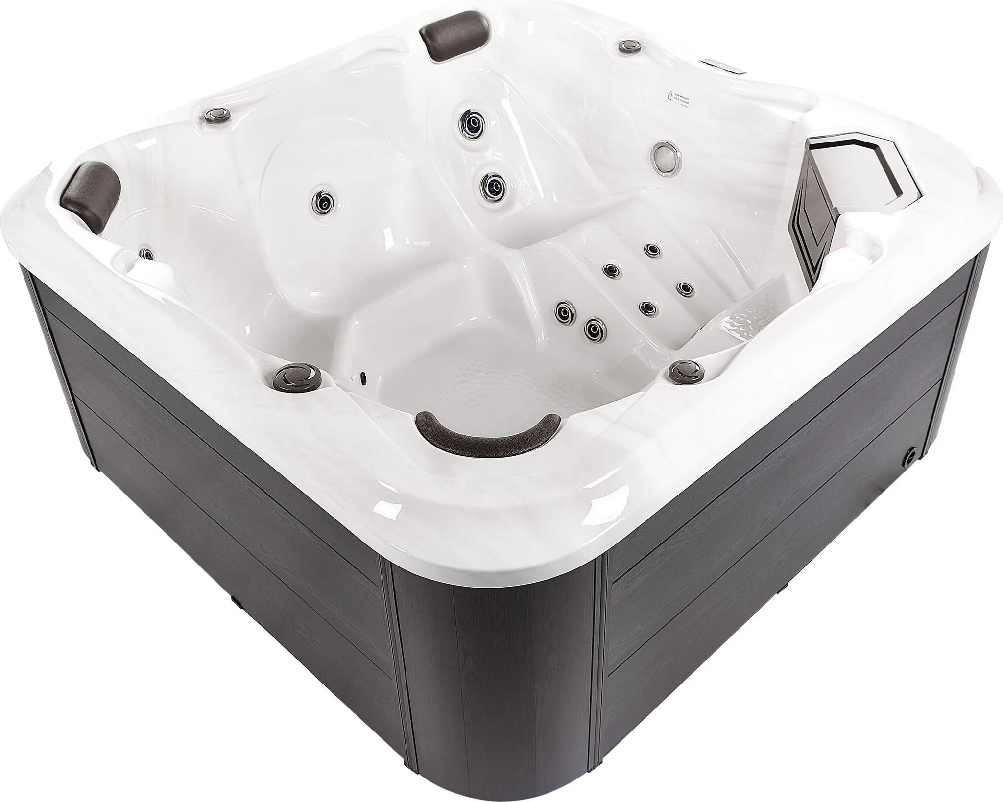 BELIANI Outdoor Spa Weiß 28 Jetstream Düsen aus Sanitäracryl Jacuzzi Freistehend Groß Quadratisch 210 x 210 cm Modernes Design