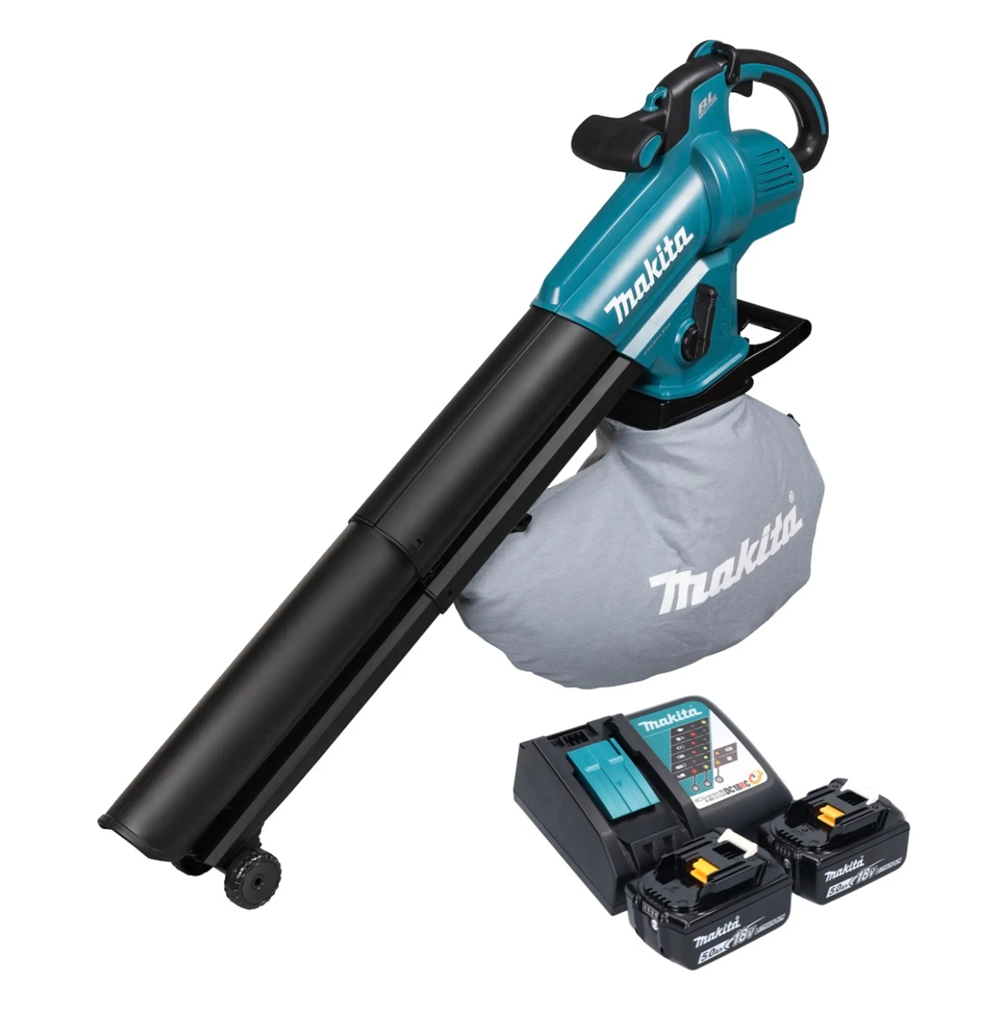 Makita DUB 187 RT2 Akku Laubbläser und Laubsauger 18 V Brushless + 2x Akku 5,0 Ah + Ladegerät – Bild 2