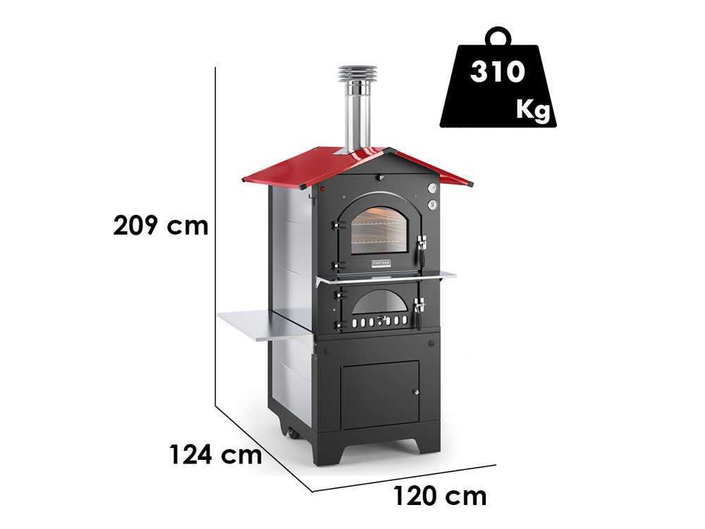 Fontana Rosso - Holzbackofen für den Außenbereich 80X45 cm