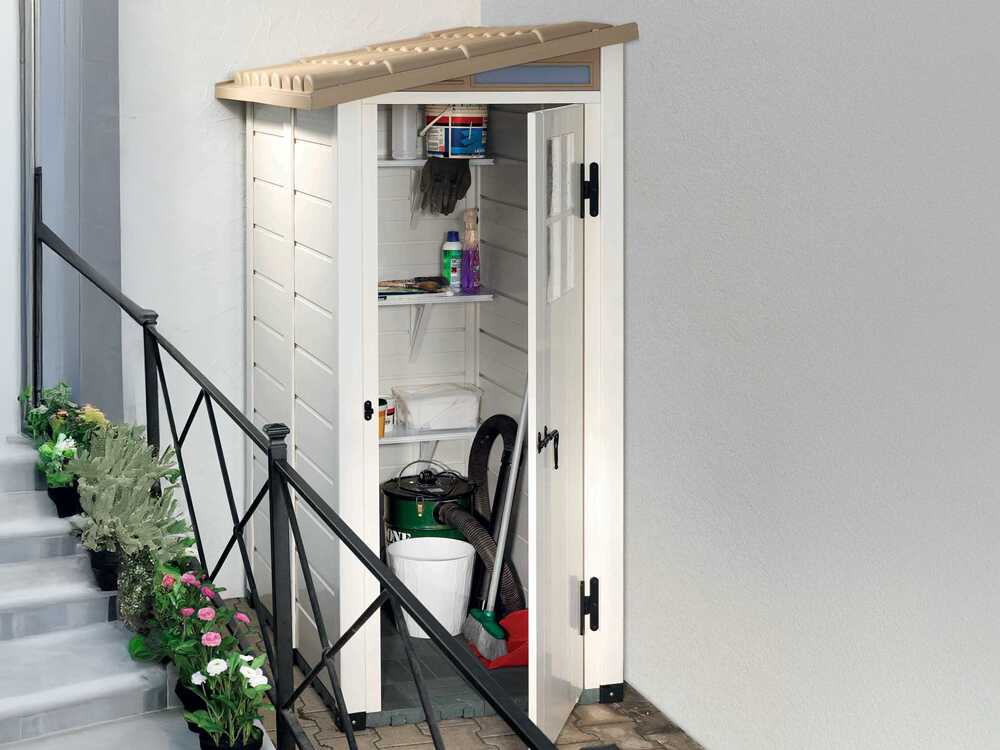 Garofalo Tuscany Evo 100 Terrace – Gerätehaus – Mit Fenster und einflügeliger Tür – 82,5x122,5x201 cm