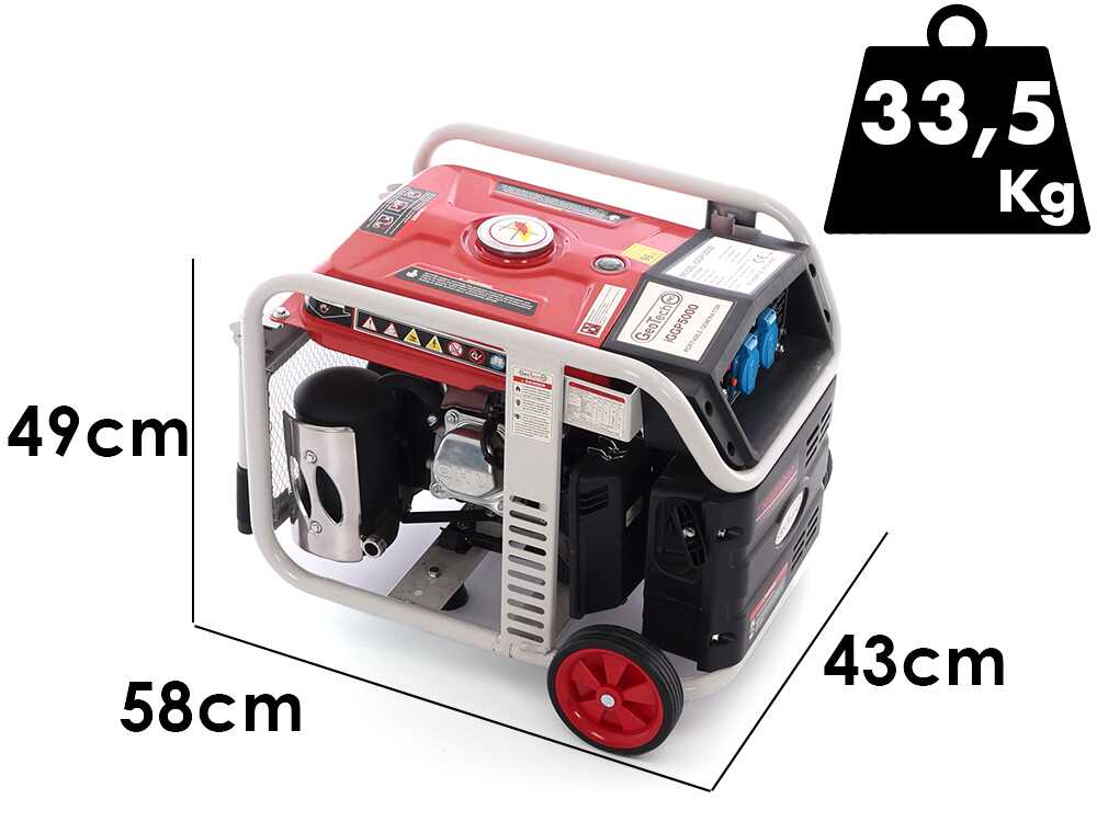 GeoTech iGGP5000 - Inverter-Stromerzeuger mit Rädern 4 kW - Dauerleistung 3.5 kW - 230V