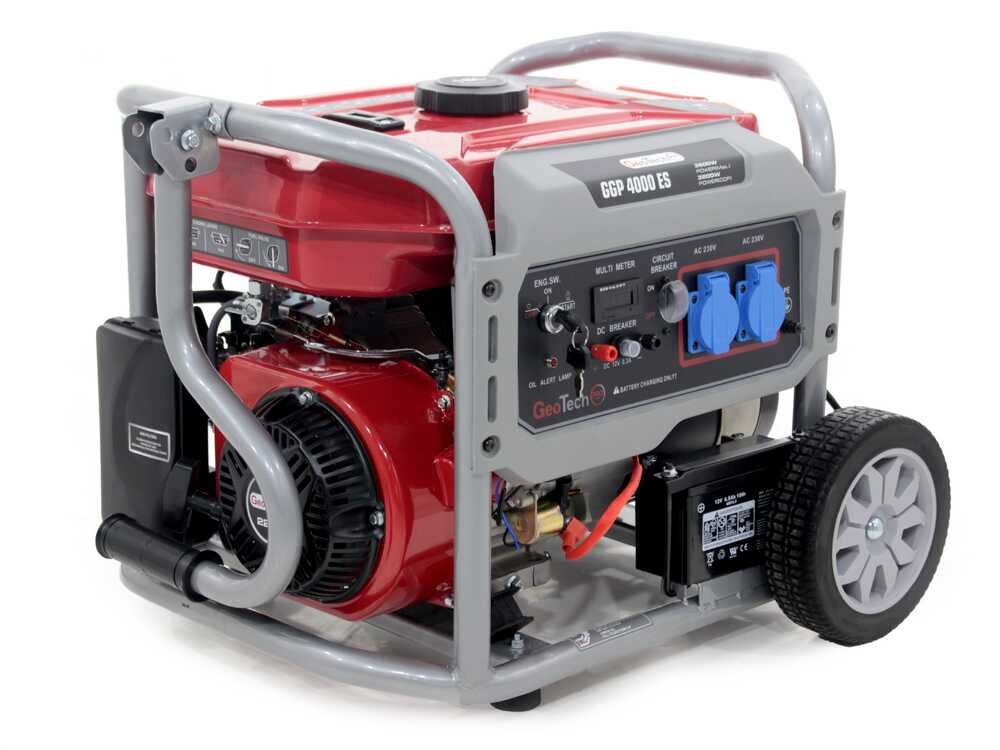 GeoTech Pro GGP 4000 ES - Benzin-Stromerzeuger mit Rädern und AVR-Regelung 3.6 kW - Dauerleistung 3.2 kW - 230V