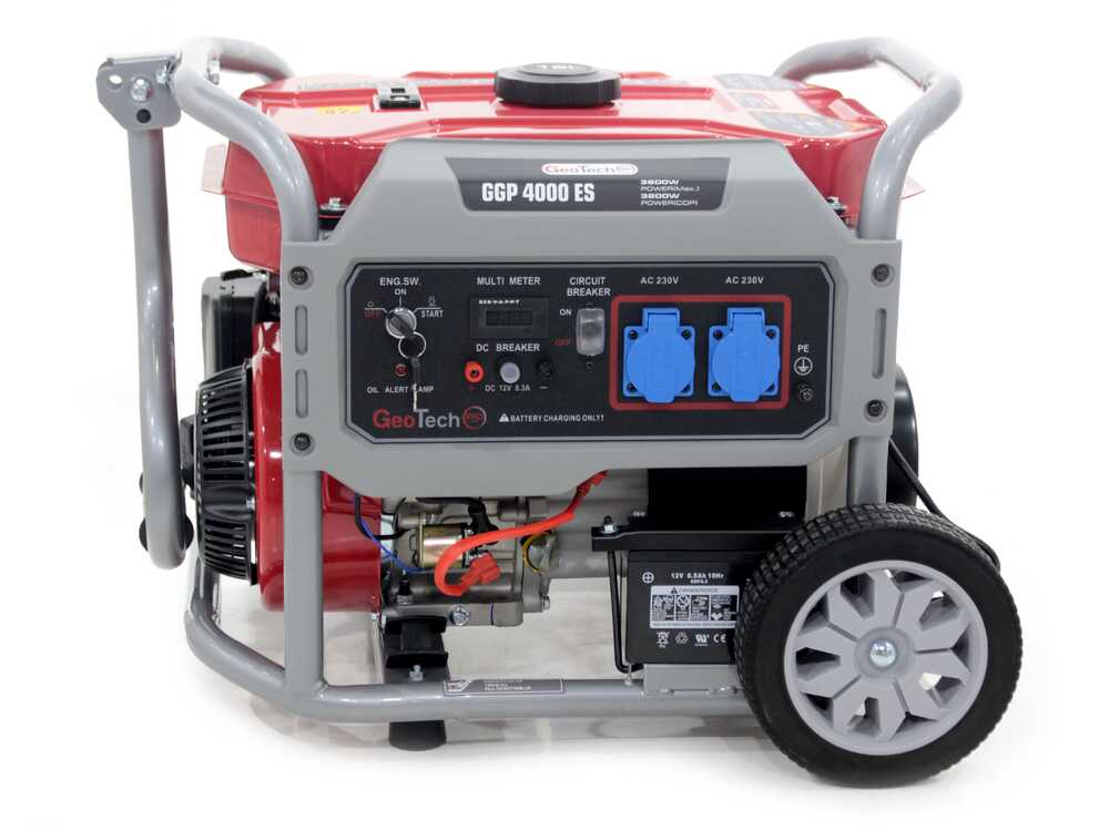 GeoTech Pro GGP 4000 ES - Benzin-Stromerzeuger mit Rädern und AVR-Regelung 3.6 kW - Dauerleistung 3.2 kW - 230V – Bild 3