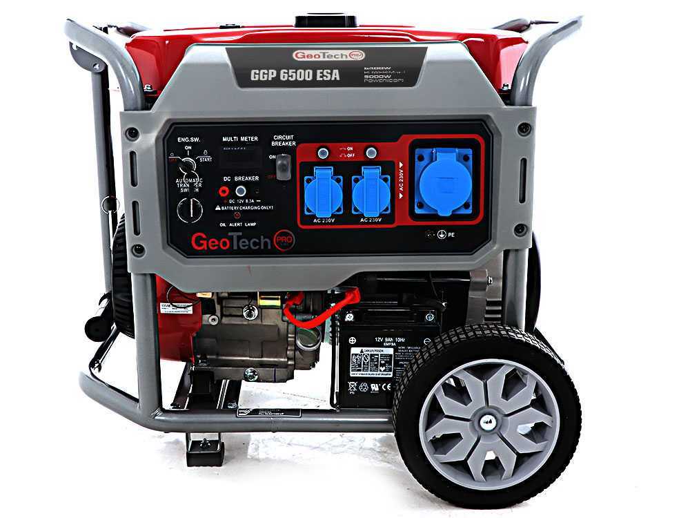 GeoTech Pro GGP 6500 ESA - Benzin-Stromerzeuger mit Rädern und AVR-Regelung und Elektrostarter 5.4 kW - Dauerleistung 5 kW - 230V – Bild 4