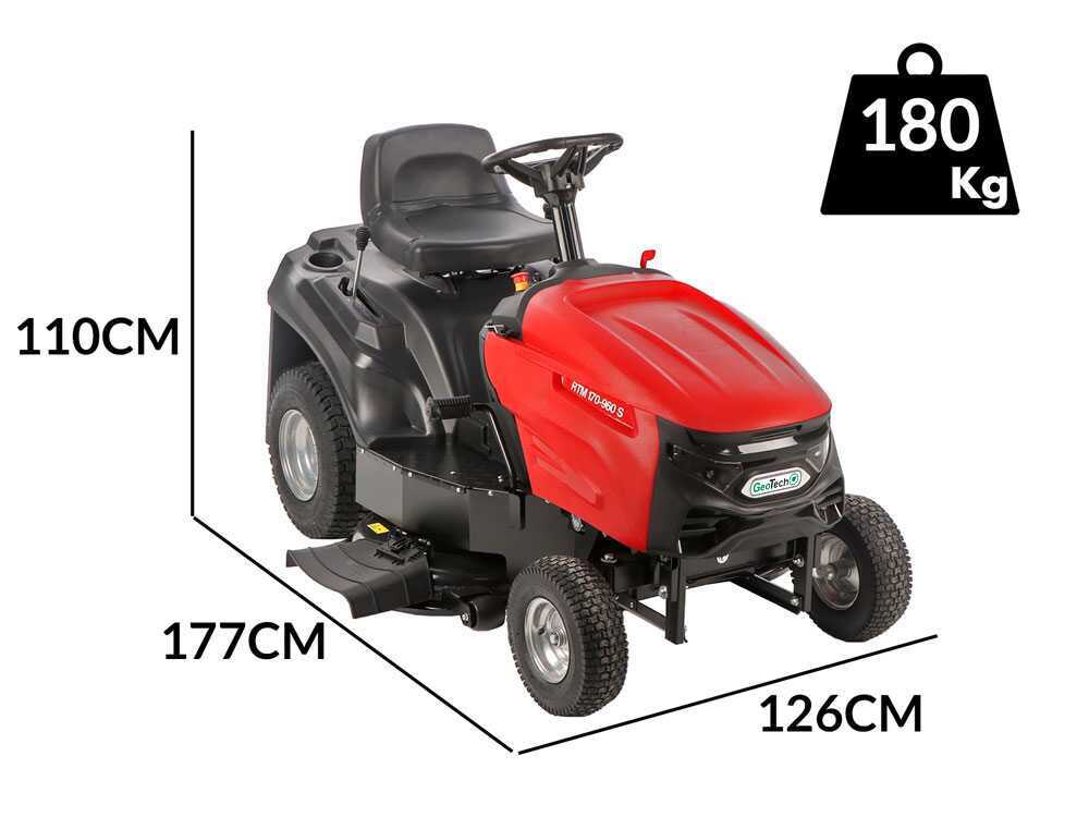 GeoTech RTM 170-960 S - Rasentraktor - Mechanikgetriebe - Seitenauswurf