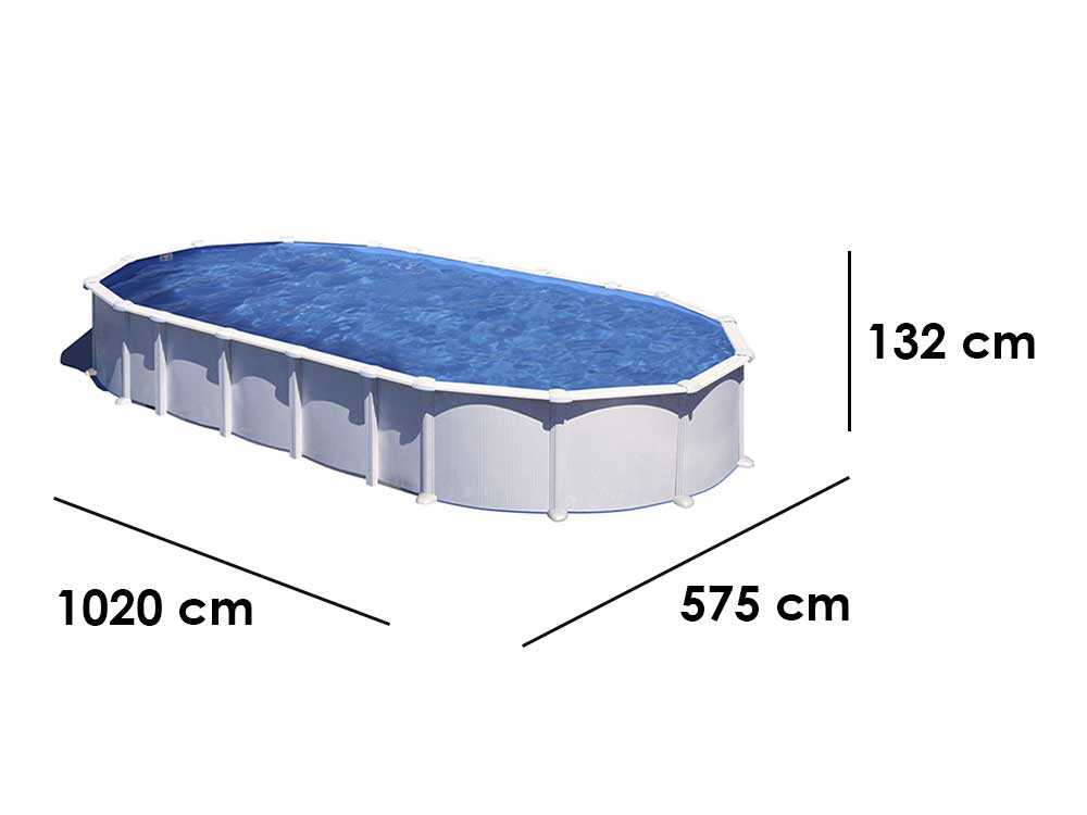 Gre Haiti Oval 1000x550x132cm - Stahlwandbecken - unterird. Stützkonstruktion